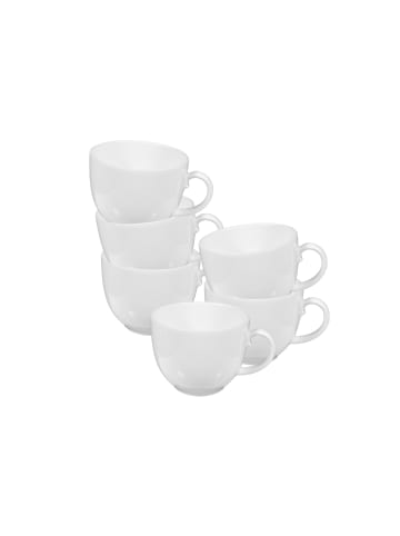 Seltmann Weiden 6er Set Kaffeetassen Rondo/Liane 0,21 l weiß in weiß