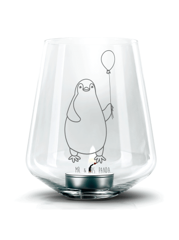 Mr. & Mrs. Panda Teelichthalter Pinguin Luftballon ohne Spruch in Transparent