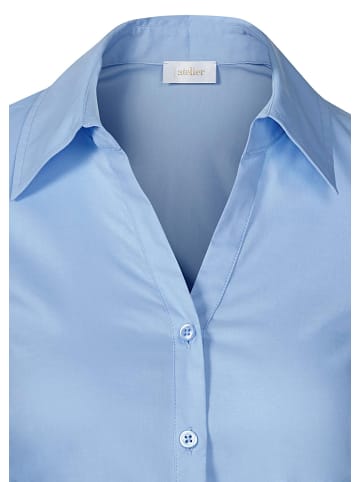 GOLDNER Kurzgröße:  Stretchbequeme Bluse mit Baumwolle in bleu