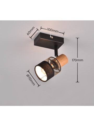 Trio Leuchten Strahler NANDINI in schwarz matt