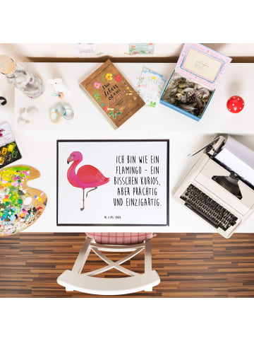 Mr. & Mrs. Panda Tischmatte Flamingo Classic mit Spruch in Weiß