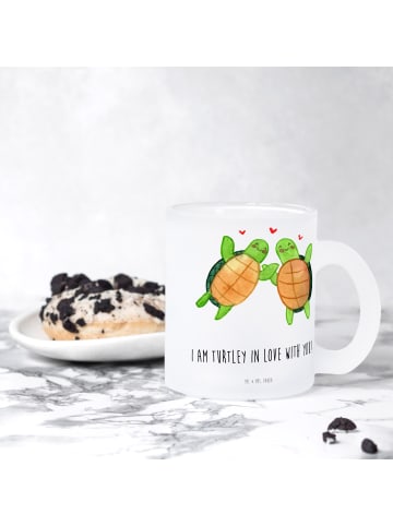 Mr. & Mrs. Panda Teetasse Schildkröten Paar mit Spruch in Transparent