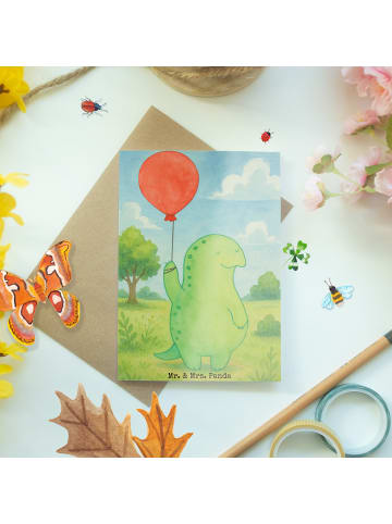 Mr. & Mrs. Panda jubiläumskarte Schildkröte Luftballon Design oh... in Weiß