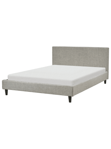 Beliani 3-tlg Doppelbett FITOU in Grau/Braun