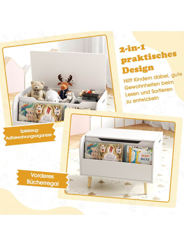 COSTWAY Spielzeugtruhe mit Deckel in Weiß