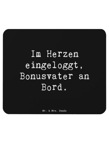 Mr. & Mrs. Panda Mauspad Bonusvater Herz mit Spruch in Schwarz