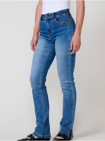 KOROSHI Normale Push-Up-Jeans für Damen mit Stickerei in blau