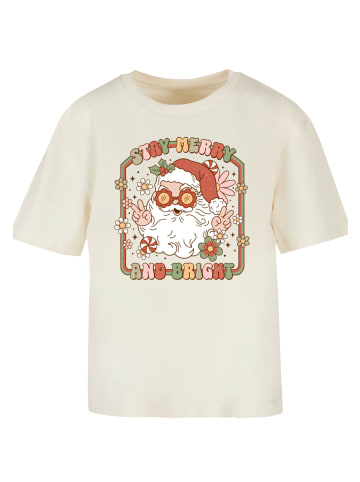 F4NT4STIC Tee Stay Merry And Bright Hippie Santa in Whitesand