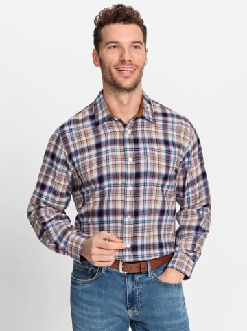 WITT WEIDEN Flanellhemd in marine-camel-kariert