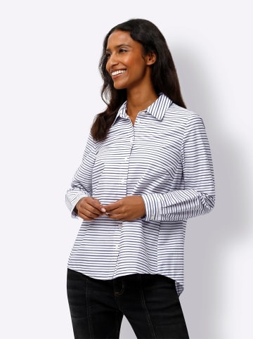 Heine Hemdbluse in ecru-marine-gestreift