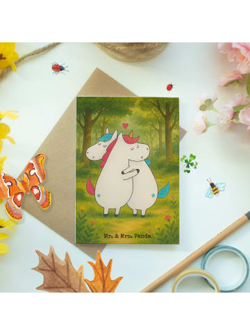 Mr. & Mrs. Panda Klappkarte Einhorn Mitteilung Design ohne Spruch in Weiß