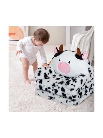 Wisam® Kuh 3-stufiger Liegestuhl für Kinder Schwarz und Weiß