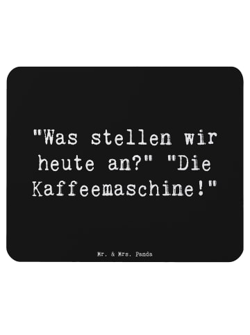 Mr. & Mrs. Panda Mauspad Spruch Freude am Morgen mit Spruch in Schwarz