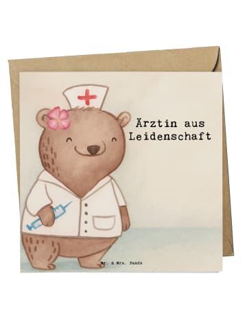 Mr. & Mrs. Panda Deluxe Karte Ärztin Leidenschaft Design mit Spruch in Weiß