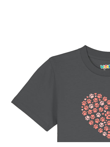 wat? Apparel T-Shirt Pfotenliebe 02 in Grau