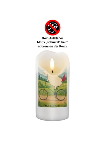 Mr. & Mrs. Panda Geburtskerze Einhorn Radfahrer Design ohne Spruch in Weiß