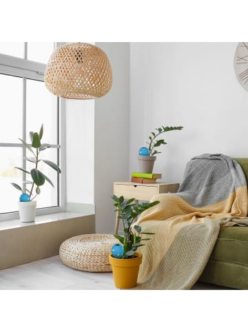 relaxdays 4 x Tonkegel in Blau/ Terrakotta