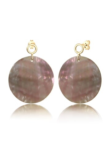 Elli Ohrringe 925 Sterling Silber Perlmuttscheibe in Gold