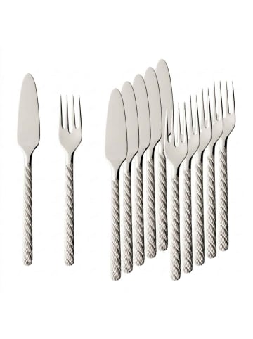 Villeroy & Boch 6er Set Fischbesteck Montauk in silber