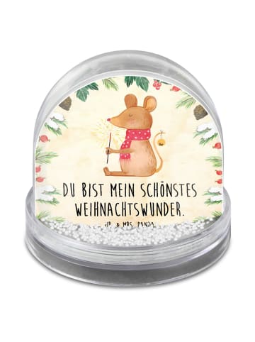 Mr. & Mrs. Panda Weihnachts Schneekugel Maus Weihnachten mit Spruch in Naturpapier