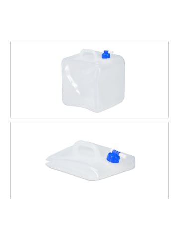 relaxdays 4x Wasserkanister in Transparent/Blau - 20 Liter