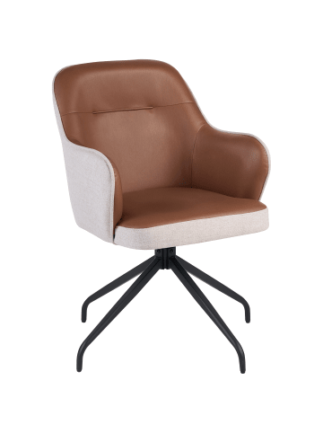 Beliani Esszimmerstuhl STOWE in Braun/Schwarz/Beige - (W) 61 x (H) 90 x (L) 61 cm