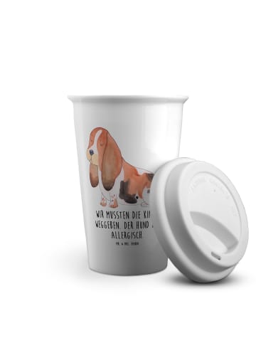 Mr. & Mrs. Panda To Go Becher Hund Basset Hound mit Spruch in Weiß