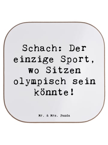 Mr. & Mrs. Panda Untersetzer für Gläser Spruch Schach Sport mit ... in Weiß