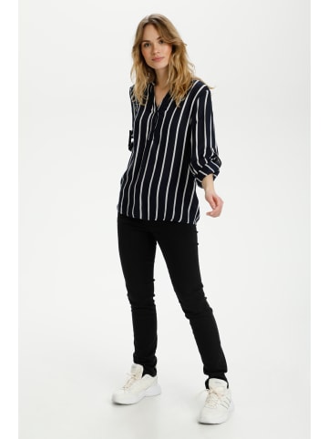 Kaffe Bluse langarm KAstridy Regular fit in Midnight Marine/Chalk