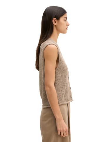 Marc O'Polo Ärmelloser Cardigan slim in Earthy Taupe