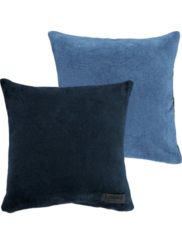 LOOKS by Wolfgang Joop Jacquard, Baumwollmischung Wendekissenhülle in blau/marine