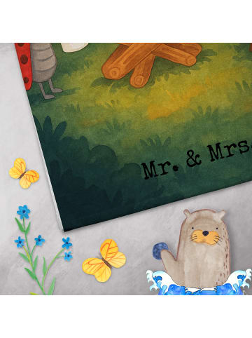 Mr. & Mrs. Panda Handtuch Bär & Marienkäfer Lagerfeuer Design oh... in Weiß