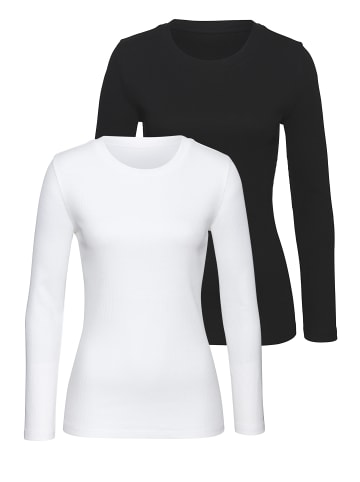 Vivance by Lascana Langarmshirt in schwarz, weiß