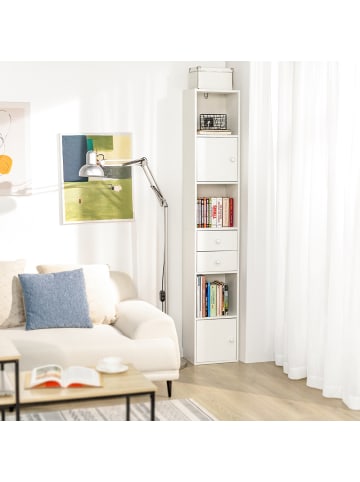 SoBuy Hochschrank in Reinweiß - (W) 24 x (H) 188 x (L) 33 cm