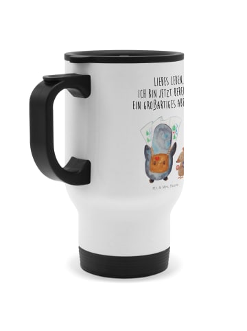 Mr. & Mrs. Panda Thermobecher Pinguin & Maus Wanderer mit Spruch in Weiß