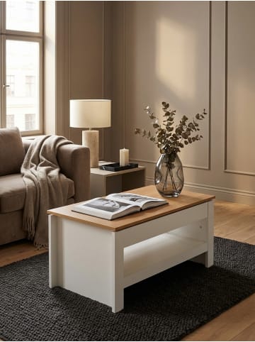 KADIMA DESIGN Couchtisch / Eiche 85x47x45 cm Wohnzimmertisch mit Stauraum