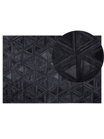 Beliani Kurzflor KASAR in Schwarz - (W) 140 x (H) 0.6 x (L) 200 cm