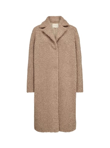 soyaconcept Feminine Teddy-Jacke mit Reverskragen und Taschen in Camel