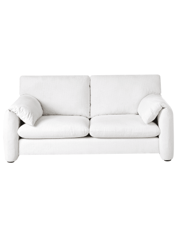 Beliani 2-Sitzer Sofa GETA in Weiß/Schwarz - (W) 175 x (H) 77 x (L) 88 cm