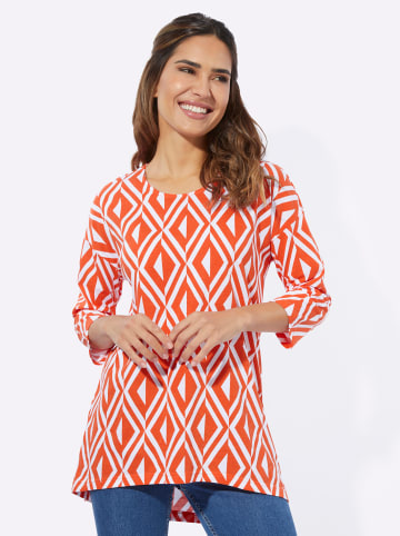 Sieh an! Longshirt in orange-ecru-bedruckt