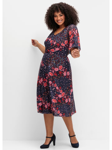 sheego by Joe Browns Blumenkleid in blau gemustert