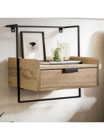 FineBuy Nachttisch in Beige / Mango / 44x35x45