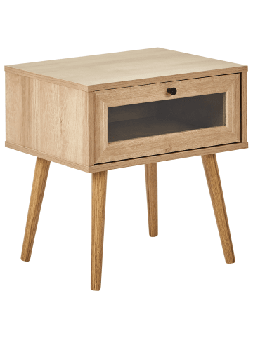 Beliani Nachttisch ALBANY in Heller Holzfarbton - (W) 48 x (H) 51 x (L) 40 cm