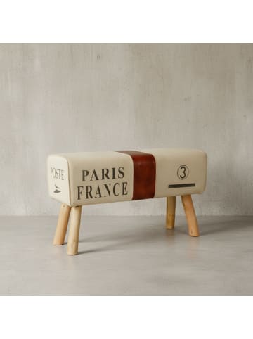 KADIMA DESIGN Turnbock | Echtleder/Stoff, 91x51x30cm, Braun