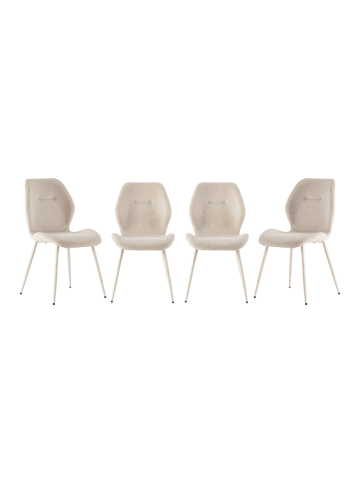 CALICOSY 4er-Set Stühle ASHLEY - in Creme - (W) 49 x (H)47,5 x (L)58 cm