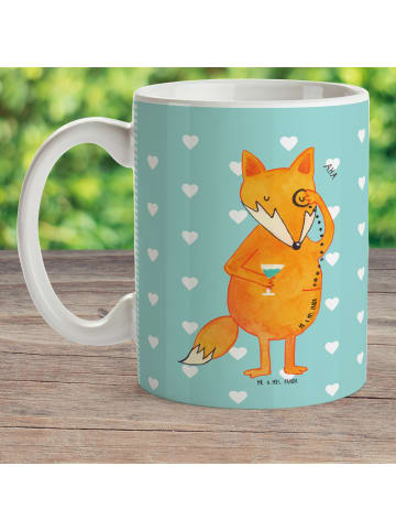 Mr. & Mrs. Panda Kaffeebecher Fuchs Lord ohne Spruch in Türkis Pastell