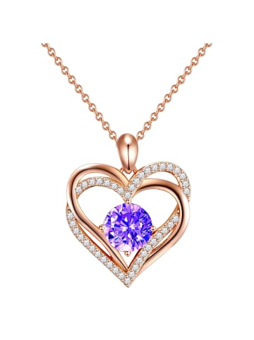 Rafaela Donata Halskette Herz Sterling Silber verziert mit Kristallen von Swarovski® in roségold