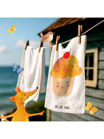 Mr. & Mrs. Panda Handtuch Cupcake ohne Spruch in Weiß