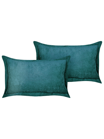 Beliani 2er-Set Dekokissen ZINNIA in Blau