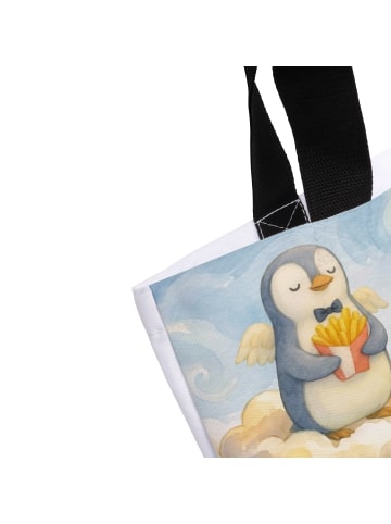 Mr. & Mrs. Panda Tote Bag Pinguin Engel Pommes Design mit Spruch in Weiß